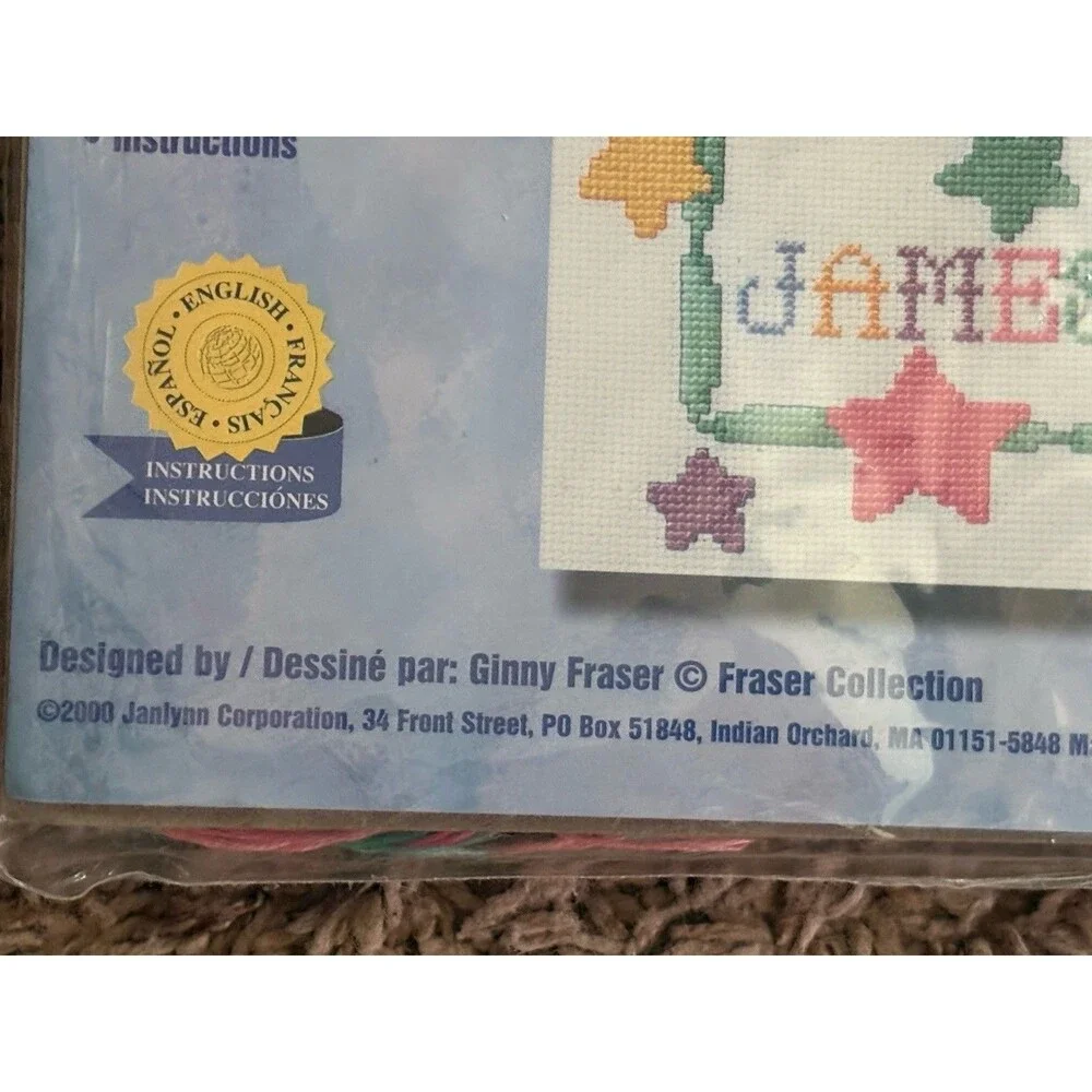 Janlynn Sleepytime Friends #08-146 Birth Announcement Counted Cross Stitch P25C